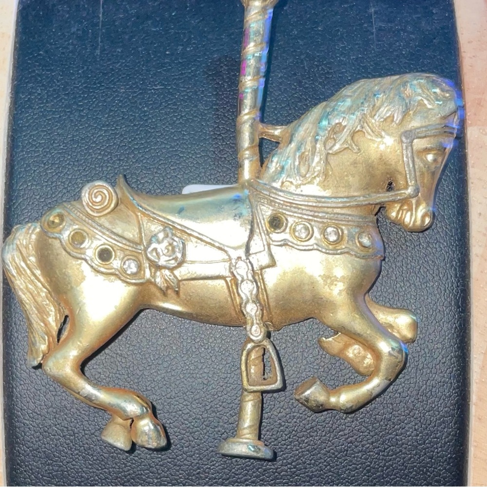 Vintage Carousel Horse Brooch | Vintage Jewelry | Vintage Brooch | Gold Brooch